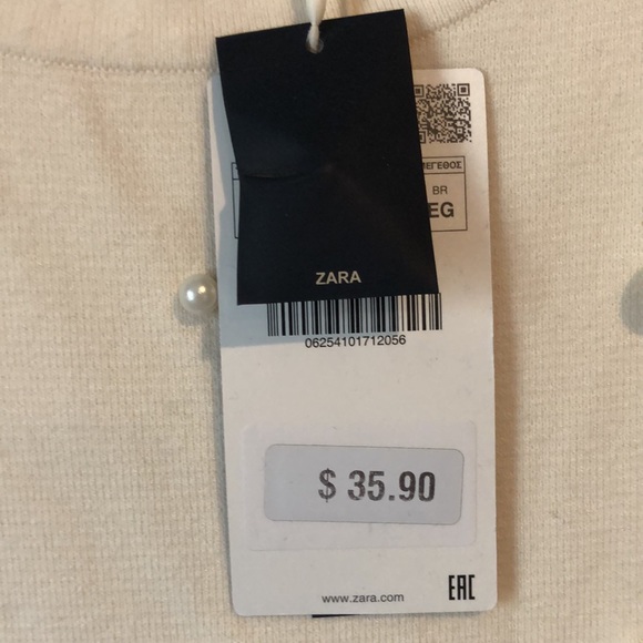 Zara Pearl embellished short sleeve lightweight sweater XL - Picture 2 of 7